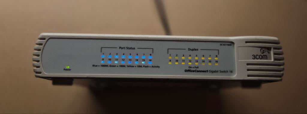3Com OfficeConnect Gigabit Switch 16 - 3C1671600   .234, Ophalen of Verzenden, Gebruikt