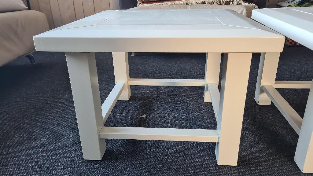bijzettafel, Huis en Inrichting, Tafels | Bijzettafels, Gebruikt, Vierkant, 55 tot 75 cm, Hout