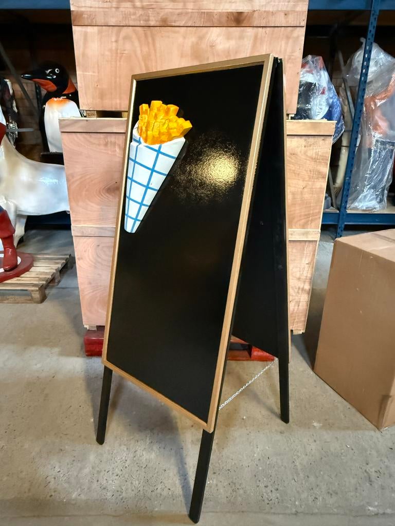 Stoepbord met frietjes, Verzamelen, Merken en Reclamevoorwerpen, Ophalen, Reclamebord