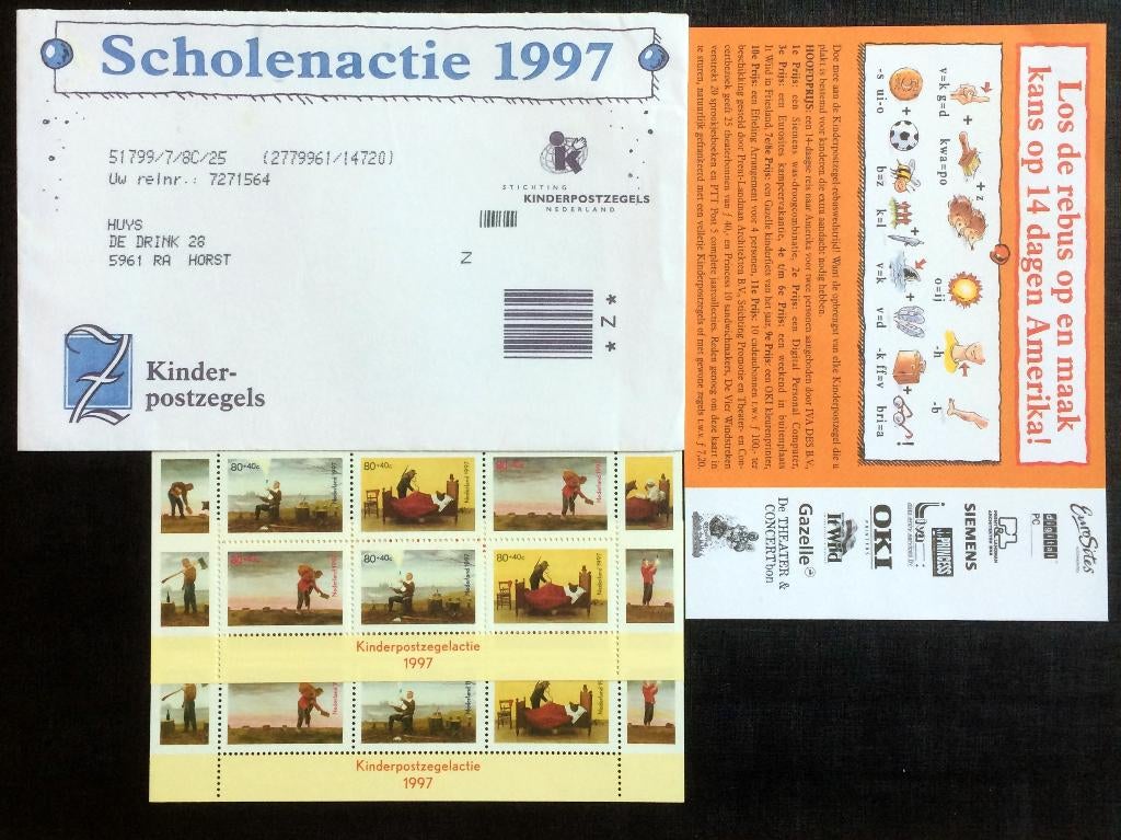 Kinderpostzegels 1997 Scholenactie, Ophalen of Verzenden, Na 1940, Postfris