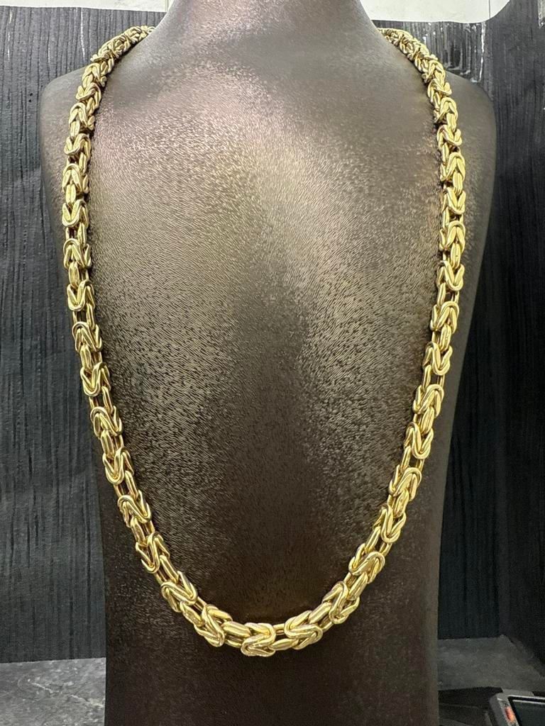 Prachtige 14 karaats gouden dikke koningsketting 70 cm, Sieraden, Tassen en Uiterlijk, Kettingen, Ophalen of Verzenden, Goud