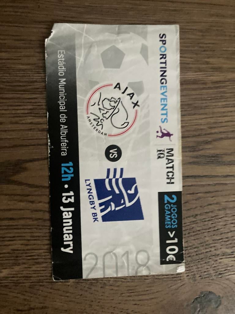 DUBBEL TICKET AJAX-DUISBURG EN AJAX-LYNGBY 2018, Ophalen of Verzenden, Zo goed als nieuw, Ajax, Overige typen
