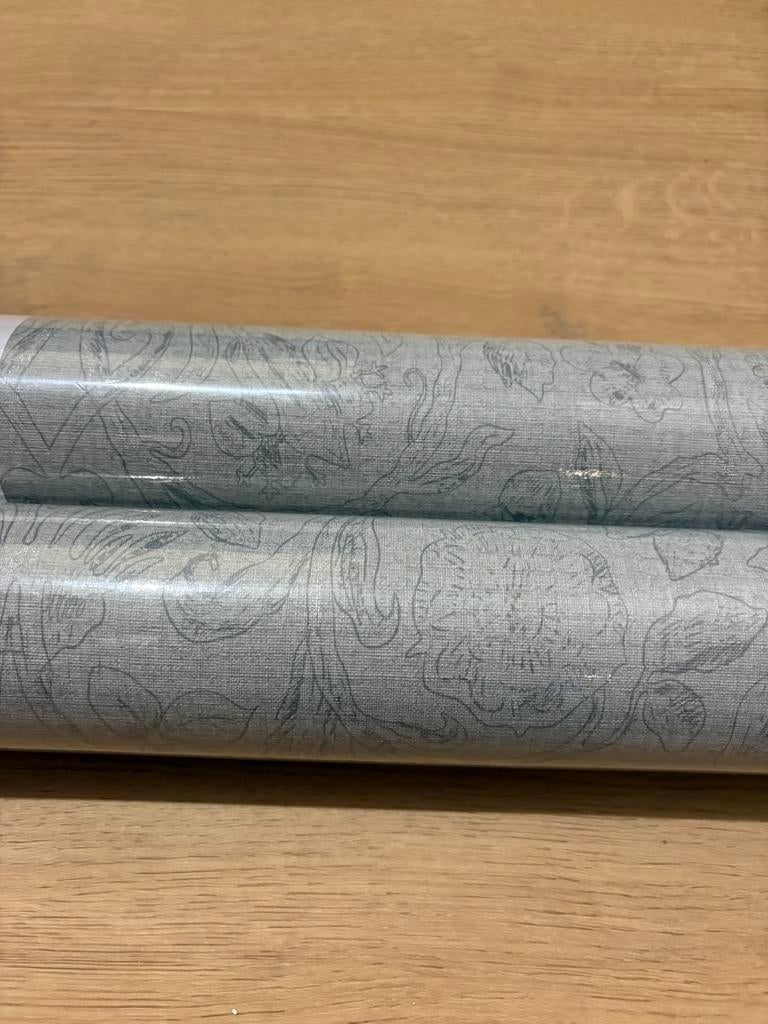 Twee rollen vliesbehang sea green vt-wonen, Ophalen of Verzenden, Minder dan 10 m², Grijs