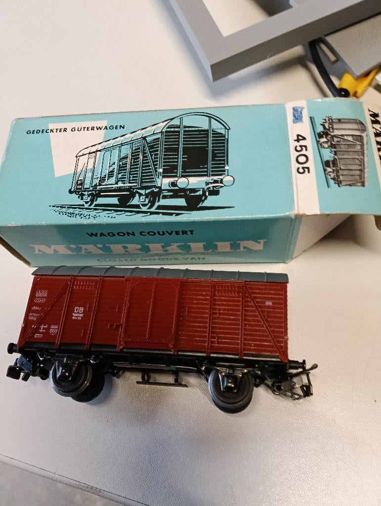 Marklin 4505 gesloten goederenwagen H0, Wisselstroom, Gebruikt, Wagon, Ophalen of Verzenden