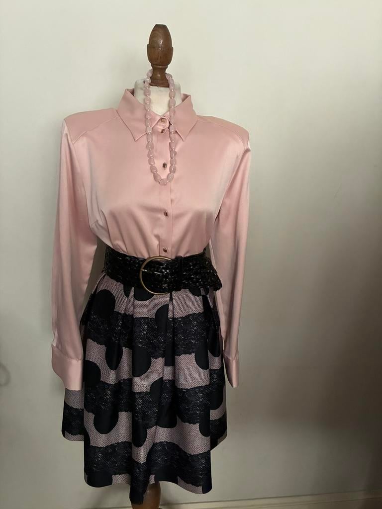 ANNA FIELD ROK ANTRACIET/ROSE, Kleding | Dames, Rokken, Zo goed als nieuw, Maat 38/40 (M), Grijs, Knielengte, Verzenden