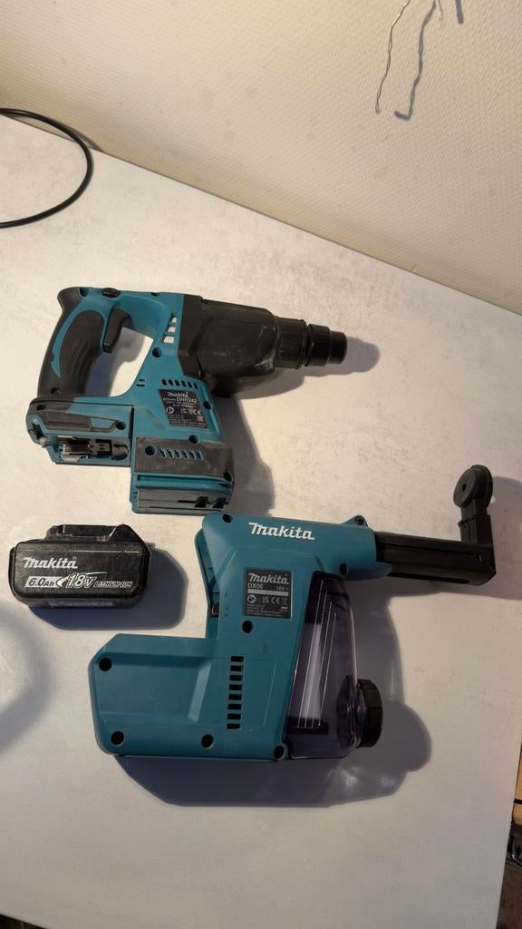 Makita DHR242 – 18 V Cordless SDS+Combihammer met 6.0Ah Accu, Doe-het-zelf en Verbouw, Gereedschap | Boormachines, Ophalen of Verzenden