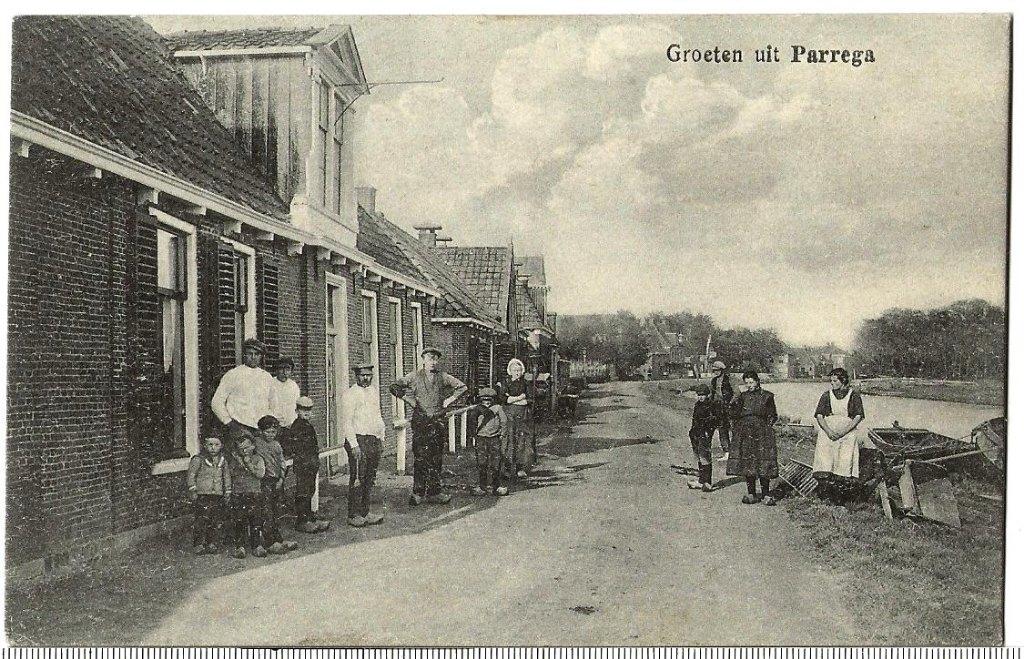 groet uit PARREGA GEANNIMEERD VOLK nr Hamburg verzonden 1270, Ophalen of Verzenden, Voor 1920, Gelopen, Friesland