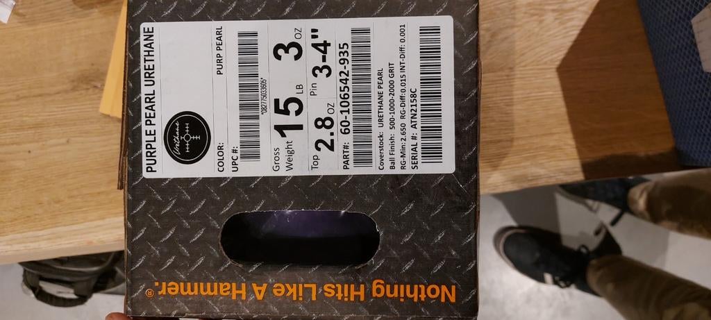 Nieuwe Purple Hammer Pearl Urethane 15lbs bowlingbal, Ophalen of Verzenden, Nieuw