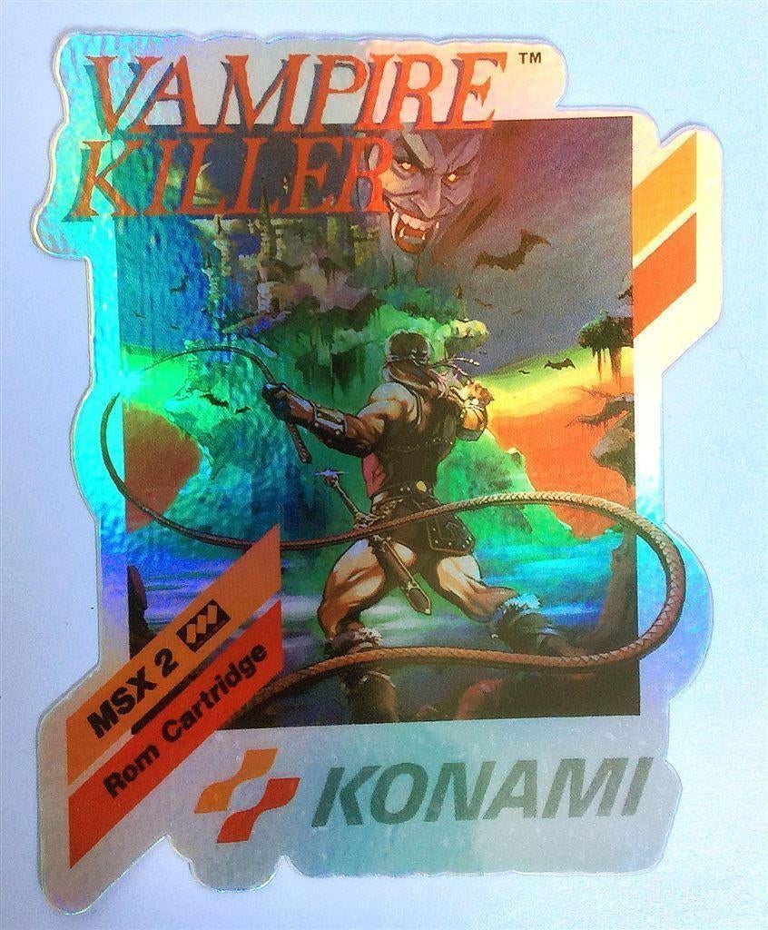 Konami Vampire Killer CASTLEVANIA MSX Holo Sticker, Verzamelen, Ophalen of Verzenden, Nieuw, Bedrijf of Vereniging