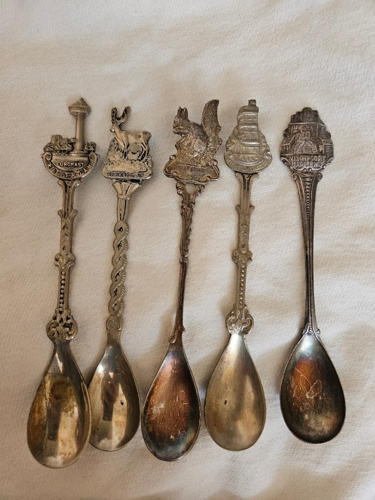 5x vintage souvenir lepeltjes Nederland, Ophalen of Verzenden