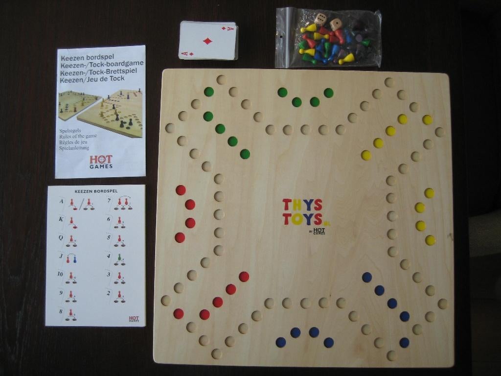 Houten keezenspel -tokkenspel. XL, Drie of vier spelers, Ophalen of Verzenden, Gebruikt, Toys toys