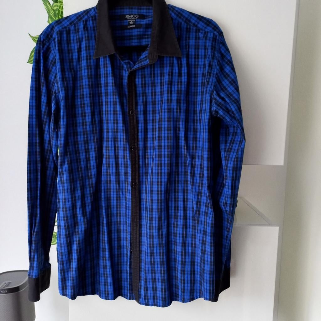 Leuke geruite blouse maat L koopje nu, Kleding | Heren, Overhemden, Ophalen of Verzenden, Zo goed als nieuw, Blauw, Halswijdte 41/42 (L)
