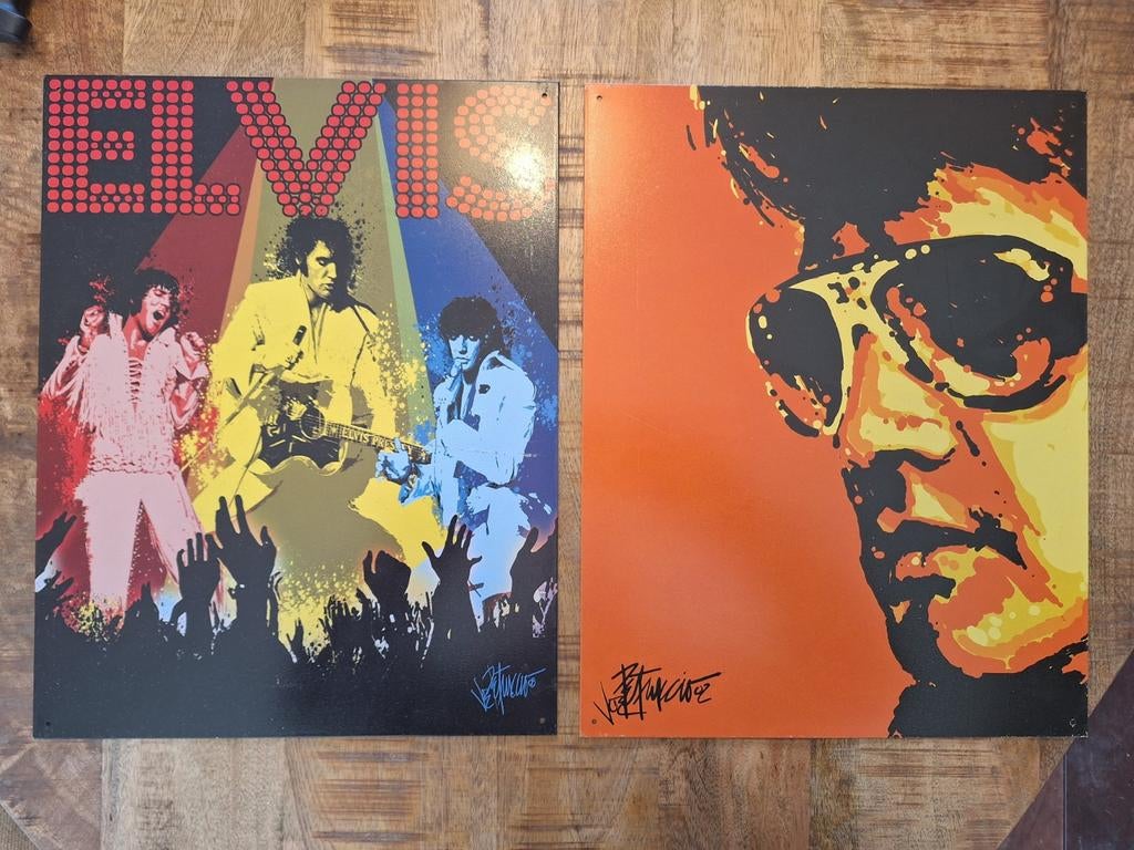 3 Metal signs 2x Elvis 1x indian, Verzamelen, Posters, Ophalen of Verzenden, Film en Tv