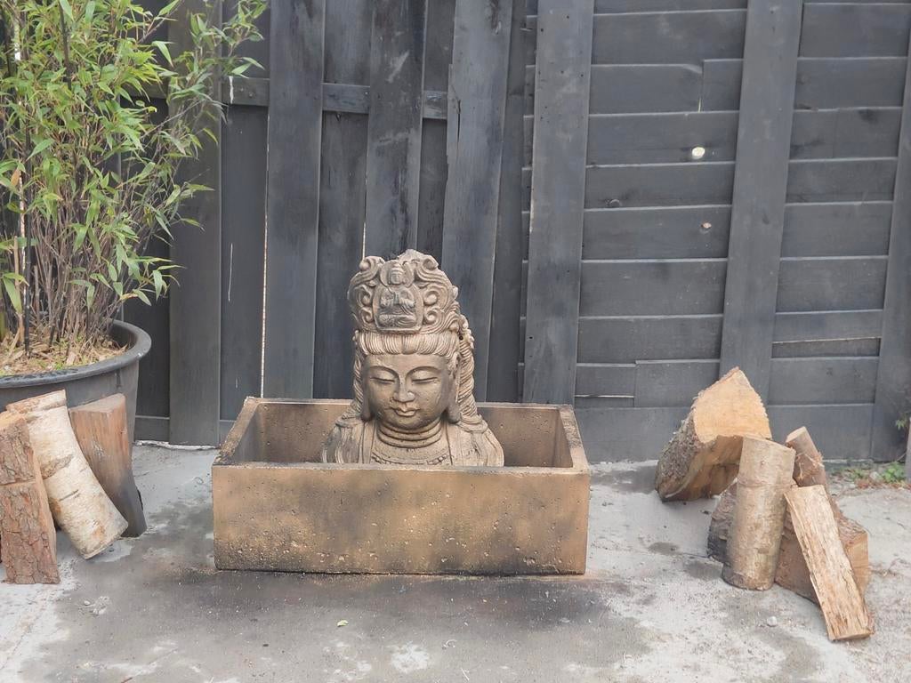 Mooie Geisha oosterse Buddha fontein water ornament beton, Ophalen
