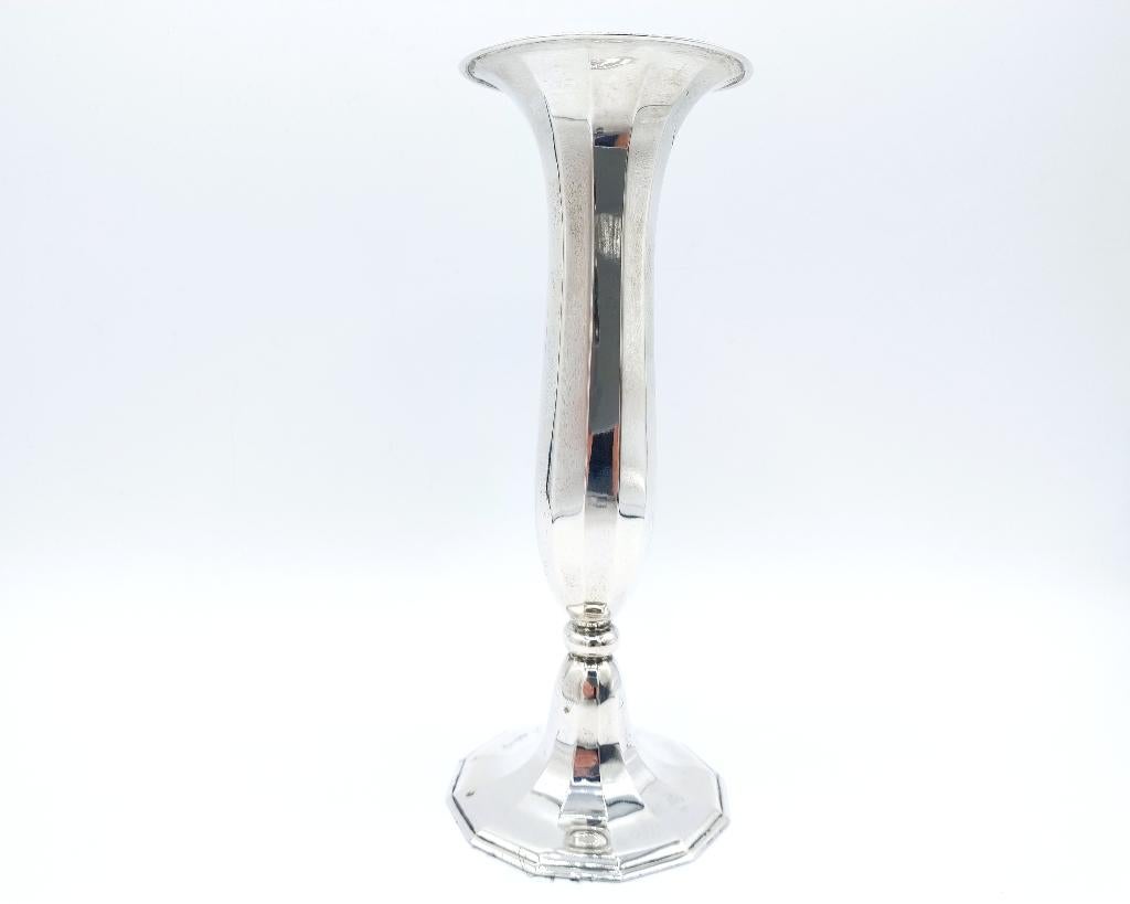 Zilveren vaas, N.V. Zilverfabriek Voorschoten, 1936, Antiek en Kunst, Verzenden, Zilver