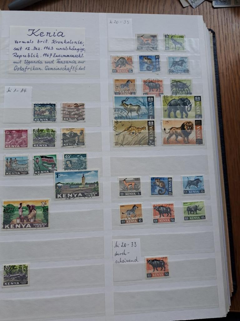 Lotje postzegels Kenia, veel thematisch Dieren, Ophalen of Verzenden, Gestempeld, Dier of Natuur