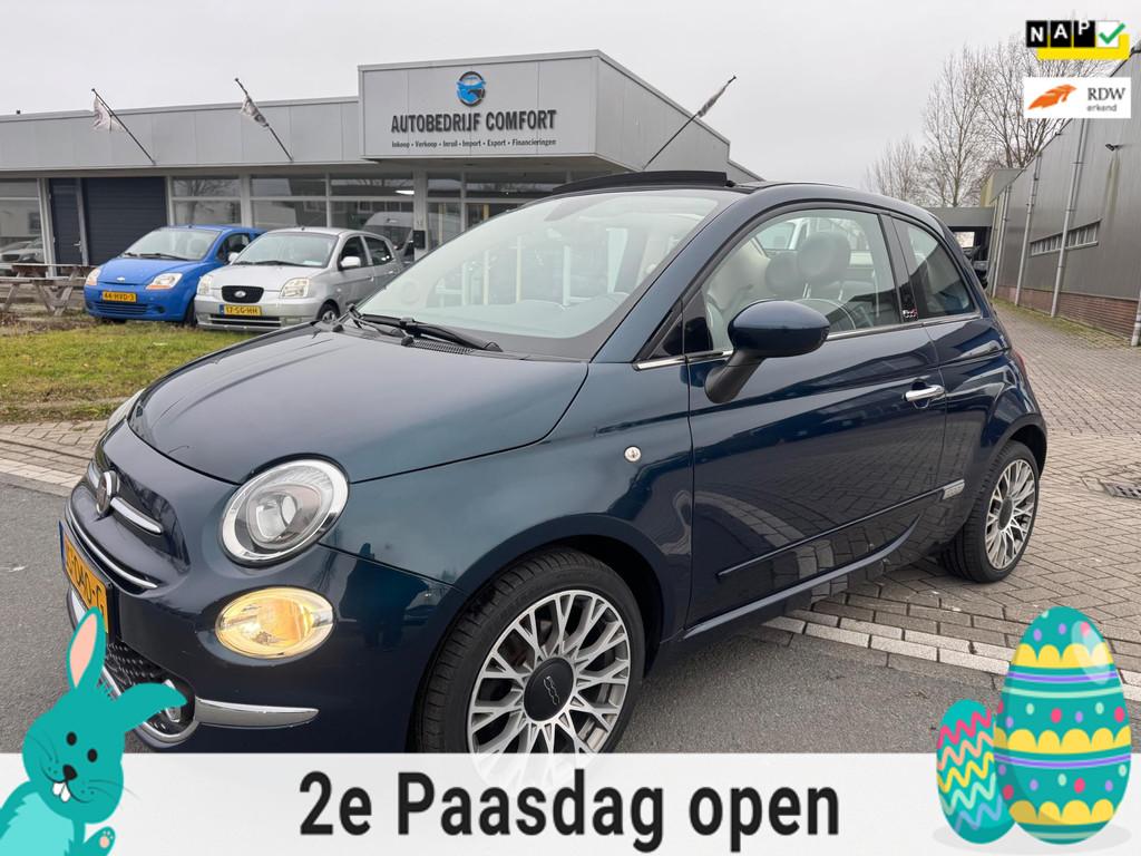 Fiat 500 C 0.9 TwinAir Turbo Lounge | Cabrio | lage km’s., Stof, Gebruikt, Cabriolet, Origineel Nederlands