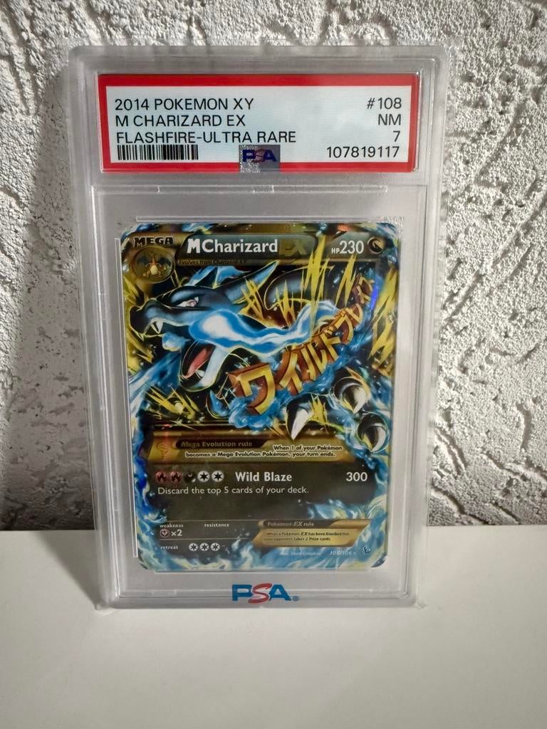 M Charizard EX 108 Flashfire PSA 7, Ophalen of Verzenden, Zo goed als nieuw