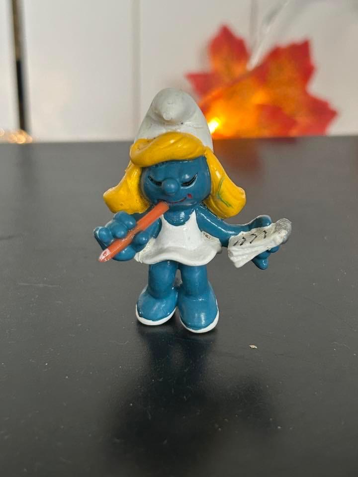 Schleich 20140 secretaresse Smurfin 1981, Verzamelen, Smurfen, Ophalen of Verzenden, Gebruikt, Smurfin, Poppetje, Figuurtje of Knuffel