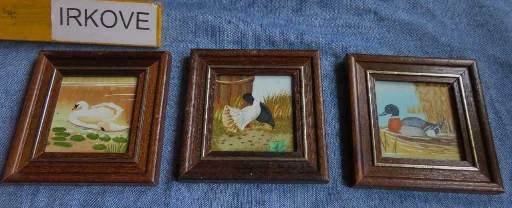 VOGELS * DRIE MINI OLIEVERF SCHILDERIJTJES * In Een Koop *, Verzenden