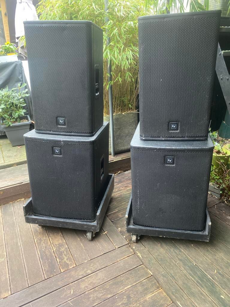 Electro-Voice ELX 115 en ELX 118 PA Speakerset, Gebruikt, Complete surroundset, 120 watt of meer, Ophalen