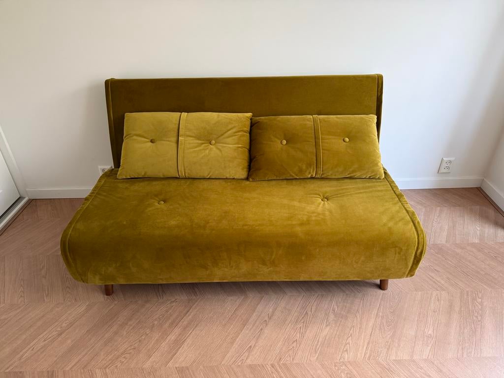 MADE Haru 2-persoons slaapbank - Goede conditie, Ophalen, Tweepersoons, Zo goed als nieuw, Groen