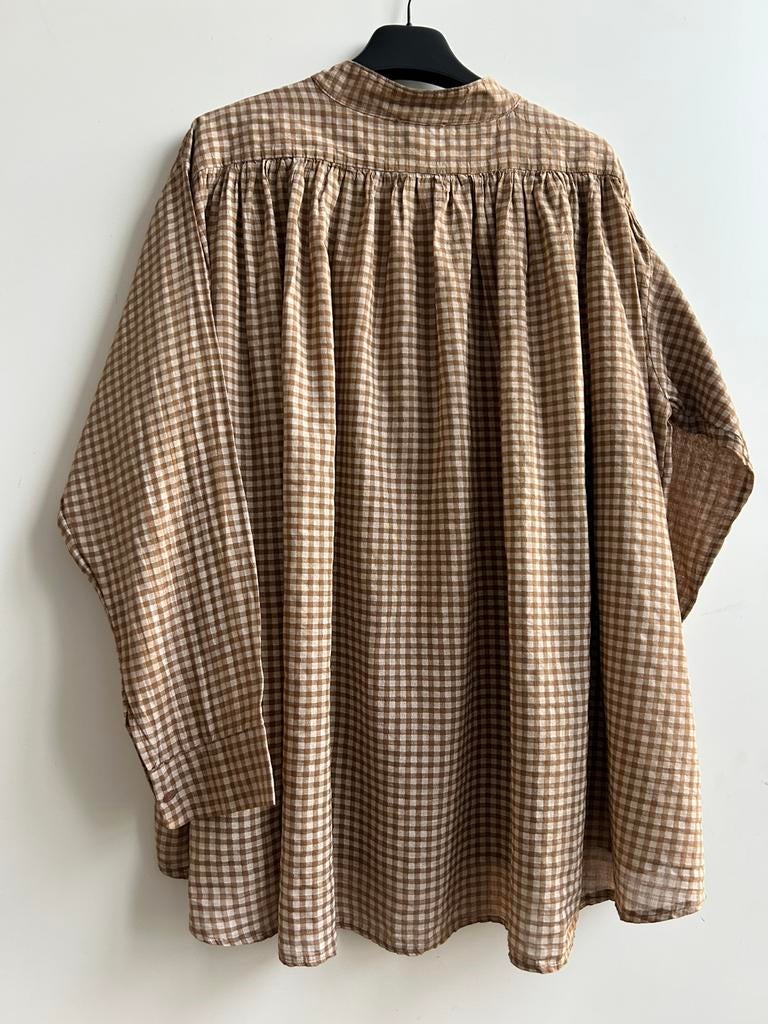 GARCONNE blouse camel ruitje mt TU, Kleding | Dames, Verzenden, Parijs, Nieuw, Garconne