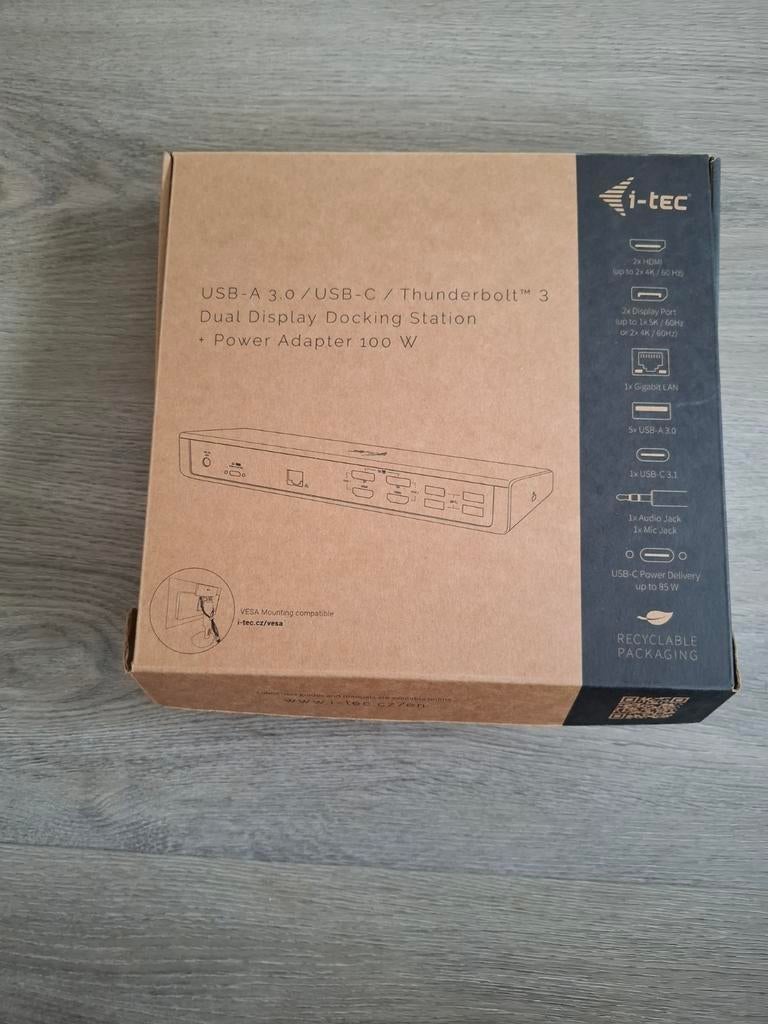 Docking station, i-tec CADUAL4KDOCKPD, Ophalen of Verzenden, Nieuw