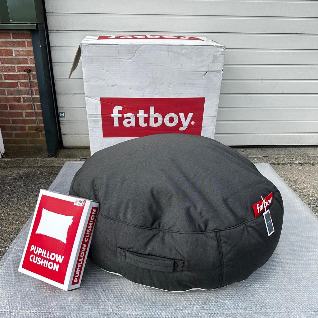 Fatboy Pupillow zitzak poef XL/120 cm grijs sunbrella new, Ophalen, Nieuw, Grijs