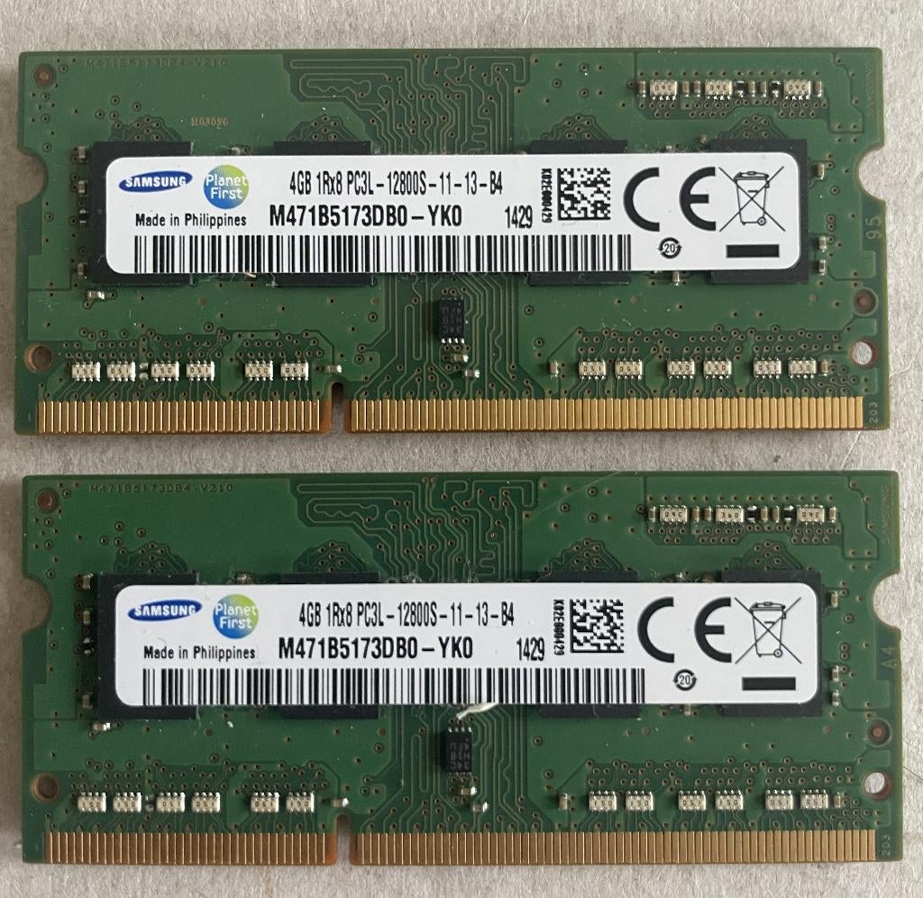8GB (2x4GB) Samsung M471B5173DB0-YK0 DDR3 1600MHZ PC3-12800, Computers en Software, RAM geheugen, Gebruikt, 1600mhz, 8 GB, DDR3
