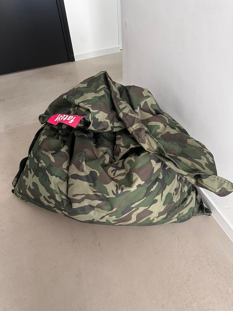 Grote mooie fatboy zitzak-camouflage, Ophalen, Gebruikt, Groen, Zitzak