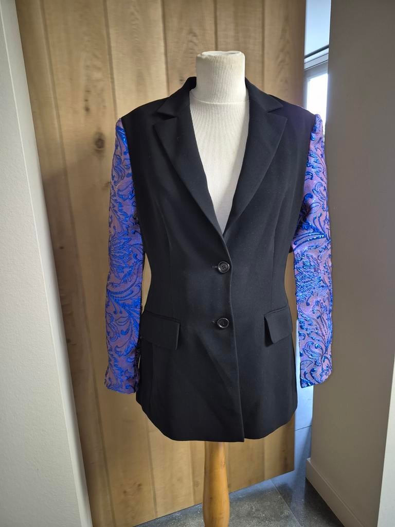 Nieuw restyled upcycled zwart blazer maat M, Maat 38/40 (M), Zwart, Nieuw, Ophalen of Verzenden