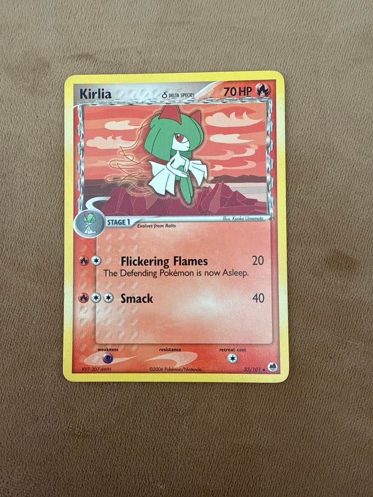 Kirlia 33/101 Pokémon kaart, Ophalen of Verzenden, Gebruikt, Losse kaart, Foil