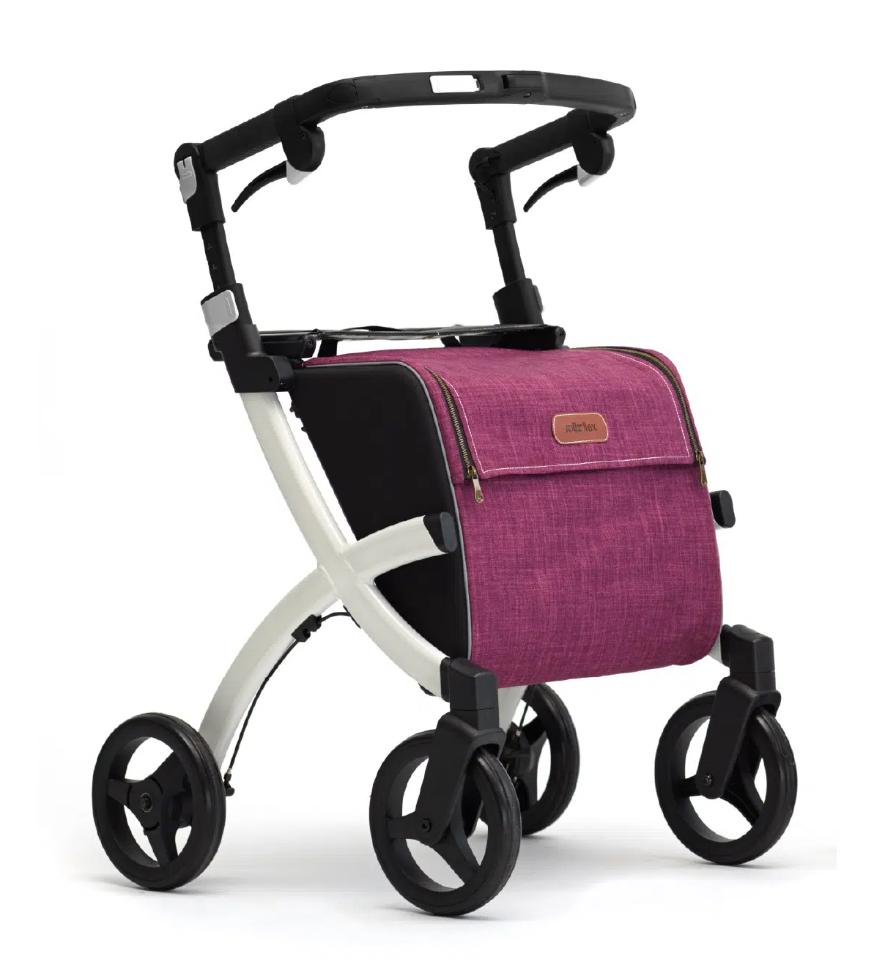 Rollz Flex Rollator met paarse boodschappentas en paraplu, Diversen, Ophalen of Verzenden, Opvouwbaar, Zo goed als nieuw
