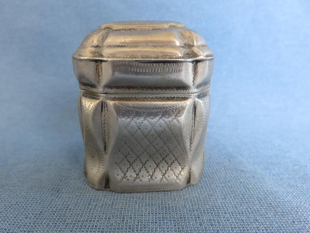 Antiek loderein doosje in zilver – ca. 1900, Ophalen of Verzenden, Zilver