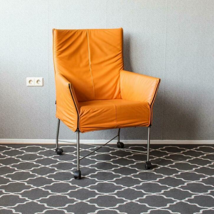 2x Showroommodel Montis Charly fautueil cognac/oranje, Niet ingevuld, Niet ingevuld, Ophalen of Verzenden, Zo goed als nieuw