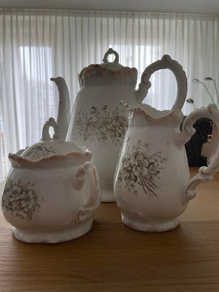 Barok servies Theepot, suikerpot en kan, Antiek en Kunst, Ophalen