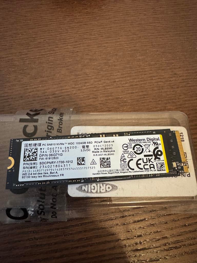 1TB  M.2 NVMe SSD PCIe Gen 4 Western Digital, Computers en Software, Harde schijven, Intern, Western Digital, Nieuw, Ophalen of Verzenden