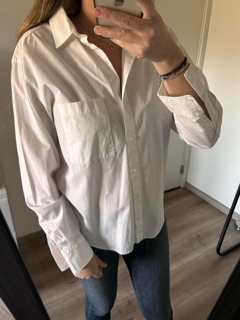 Witte blouse van Zara, maat M, Kleding | Dames, Verzenden, Zo goed als nieuw, Maat 38/40 (M), Wit