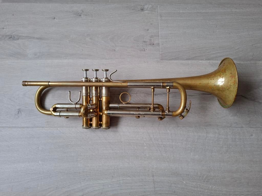 Hub van Laar B1 Bb trompet in Raw brass, Ophalen, Zo goed als nieuw, Bes-trompet