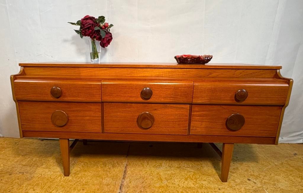 Gratis verzending!Midcentury retroteakdressoirBeautility1960, Beautility, 100 tot 150 cm, Beautility, Teakhout