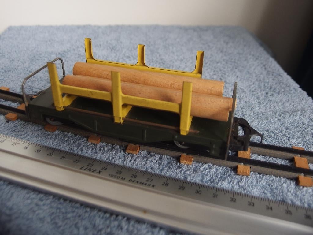 Biller Bahn houttransport wagon 510 Schaal 0, Overige merken, Gebruikt, Gelijkstroom, Wagon