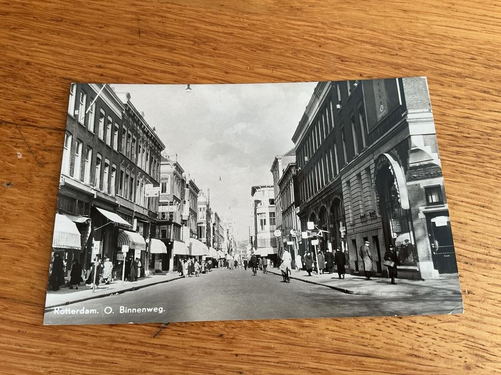 T55 Rotterdam Oude Binnenweg bijgeknipt strepen achterkant, Ophalen of Verzenden, Voor 1920, Zuid-Holland