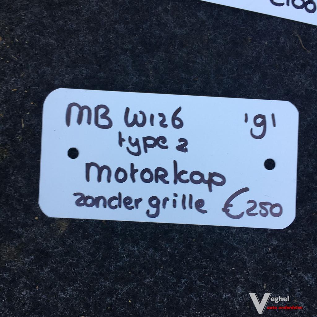 Mercedes W126 3.0 Benzine 1991   Type 2   Motorkap zonder gr, Ophalen, Gebruikt, -, -