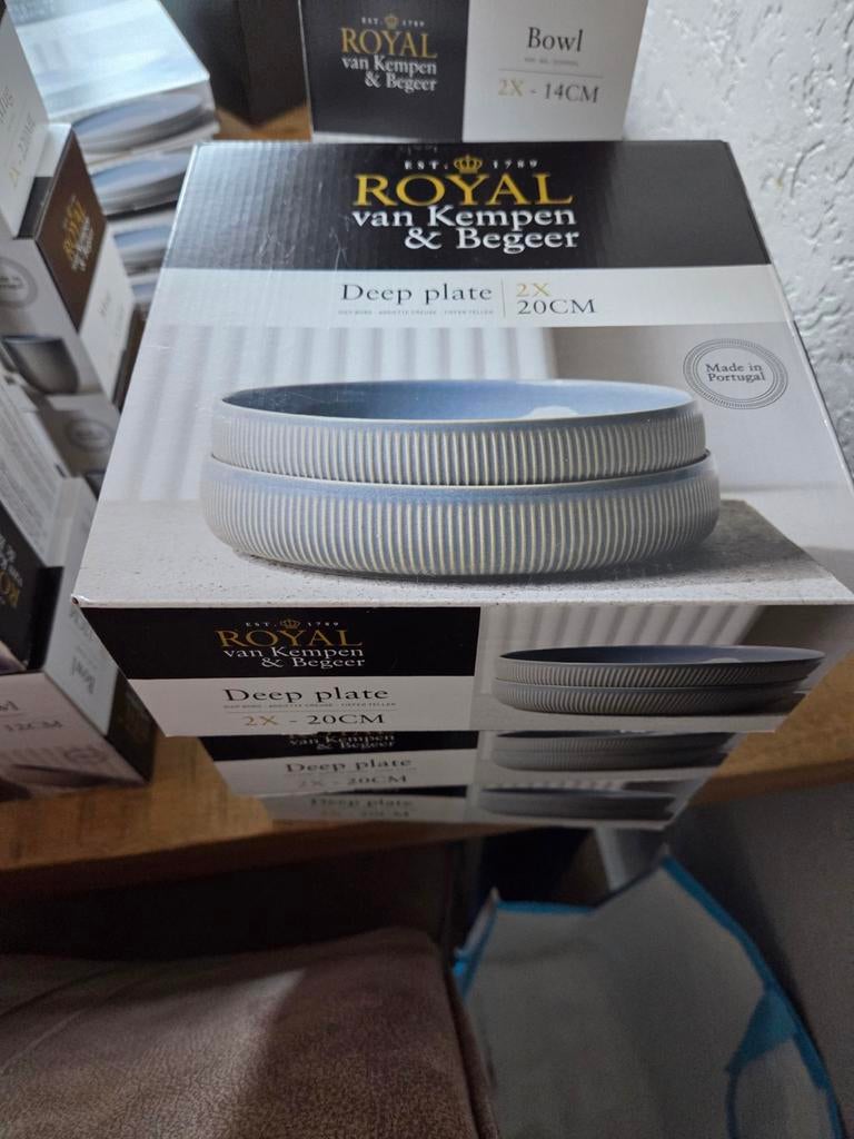 royal kempen begeer 6 diepe borden blauw, Overige materialen, Nieuw, Ophalen of Verzenden, Bord(en)