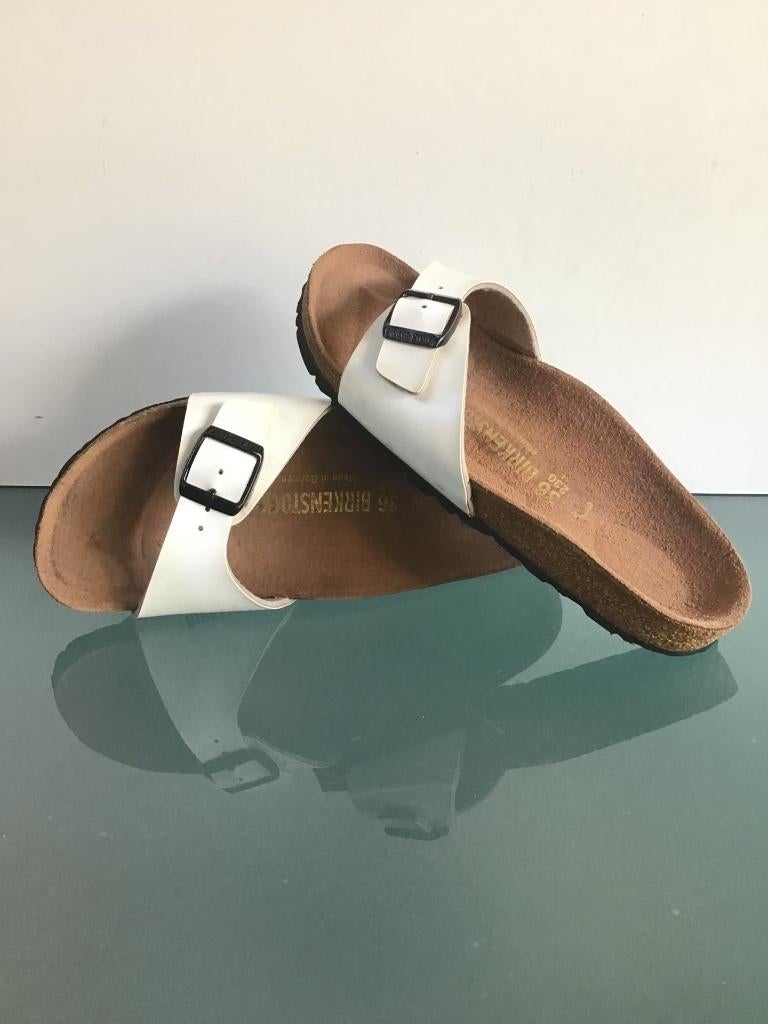Birkenstock Madrid wit 36 slippers | Gratis verzenden, Slippers, Verzenden, Wit, Zo goed als nieuw