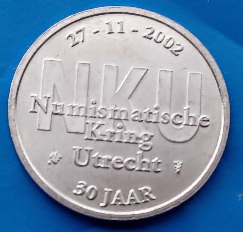 Penning NKU Numismatisch Kring Utrecht 30 jaar - 2002, Verzenden, Overige materialen, Nederland