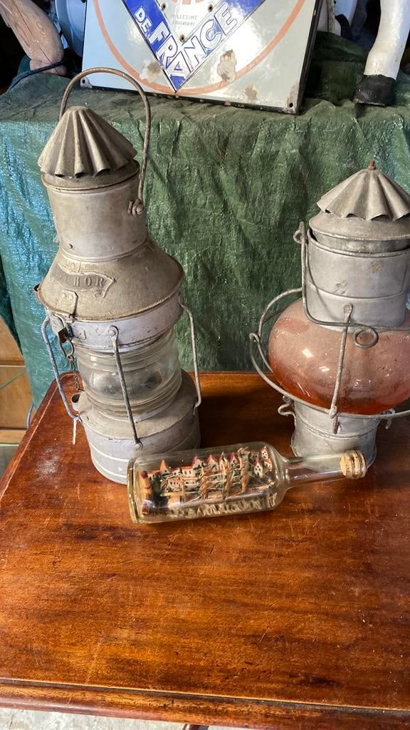 Scheepslamp, Verzamelen, Scheepvaart, Gebruikt, Gebruiksvoorwerp, Motorboot of Zeilboot, Ophalen of Verzenden