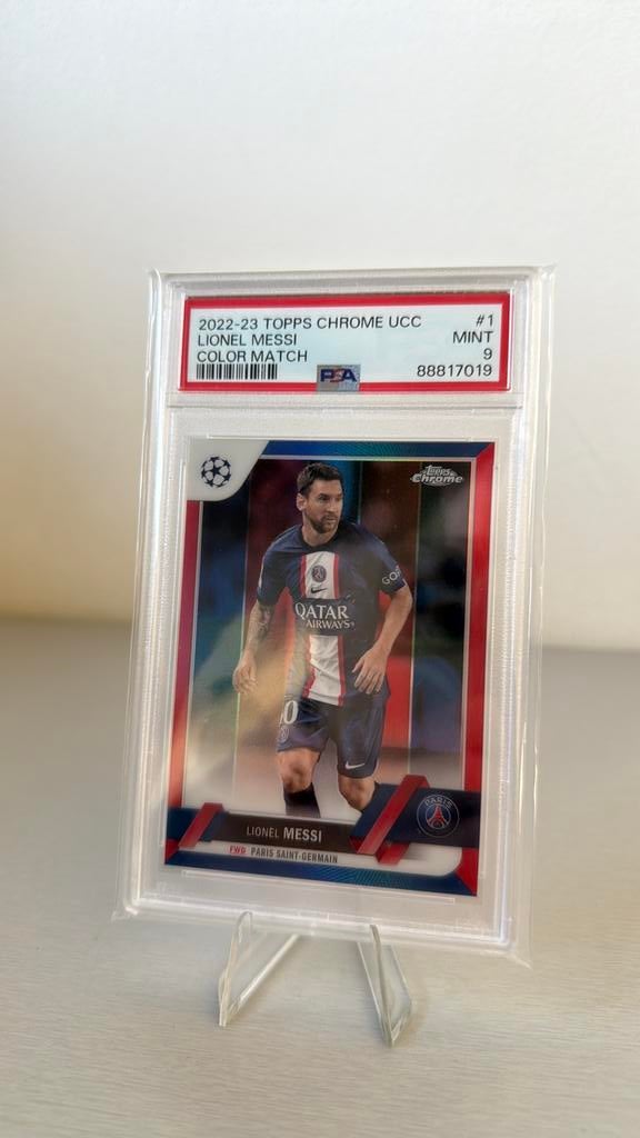 Lionel Messi Topps Chrome Color Match /99 PSA 9, Ophalen of Verzenden, Zo goed als nieuw, Plaatje