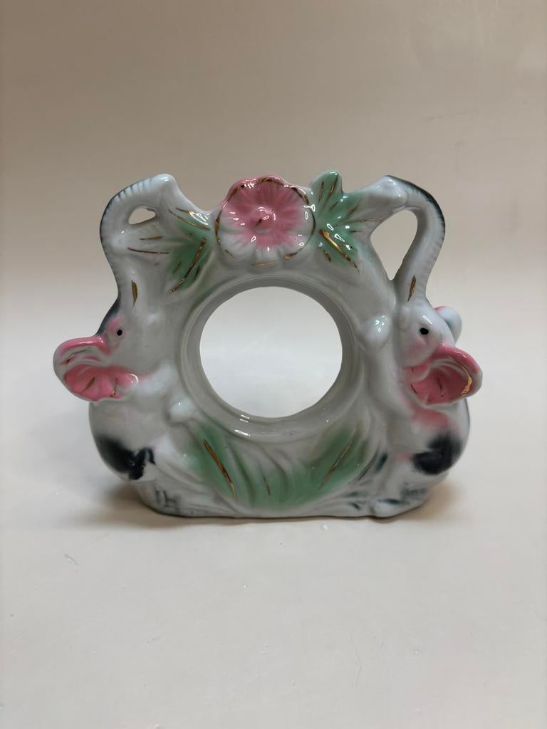 Vintage porseleinen object Olifanten handbeschilderd, Ophalen of Verzenden